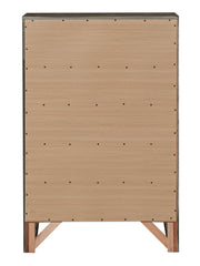 Glory Furniture Marilla Accent Chest with wooden finish, featuring ornate drawer handles and a spacious top surface.