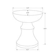 Black round accent table by 8th Street, suitable for indoor and outdoor use, with a sleek modern design and smooth surface.