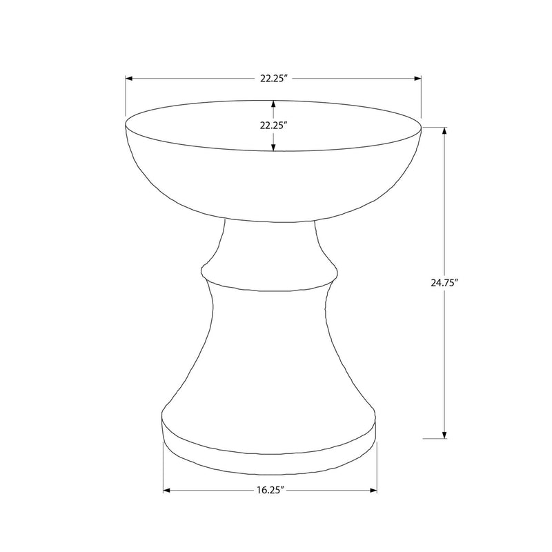 Black round accent table by 8th Street, suitable for indoor and outdoor use, with a sleek modern design and smooth surface.