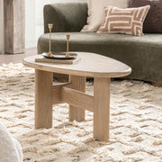 Classic Home Langford coffee table with wooden top and metal legs, modern design, suitable for living room decor.