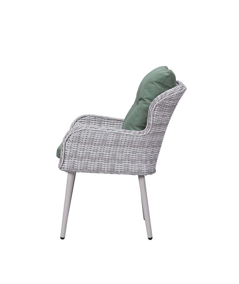 Jenneva - 7 Piece Patio Dining Set - Night Green Fabric & Gray - R&R Furniture Gallery (Fountain Valley, CA)