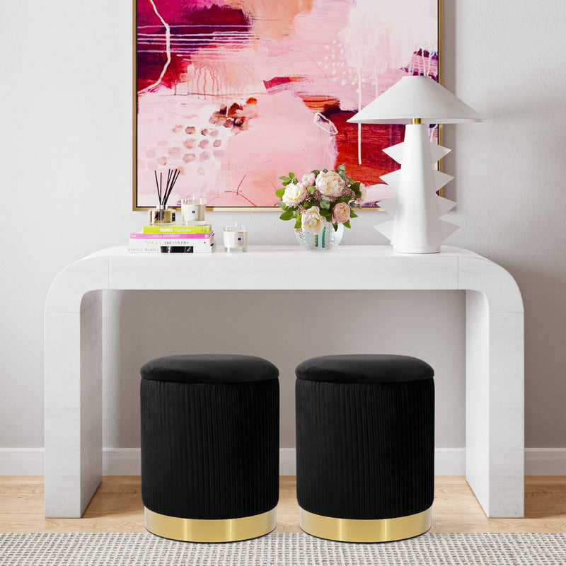 Zoe - Velvet Storage Ottoman - R&R Furniture Gallery (Fountain Valley, CA)