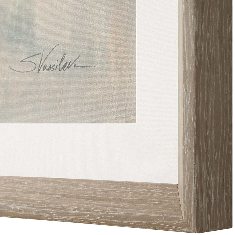 Uphill - Framed Abstract Print - Light Brown