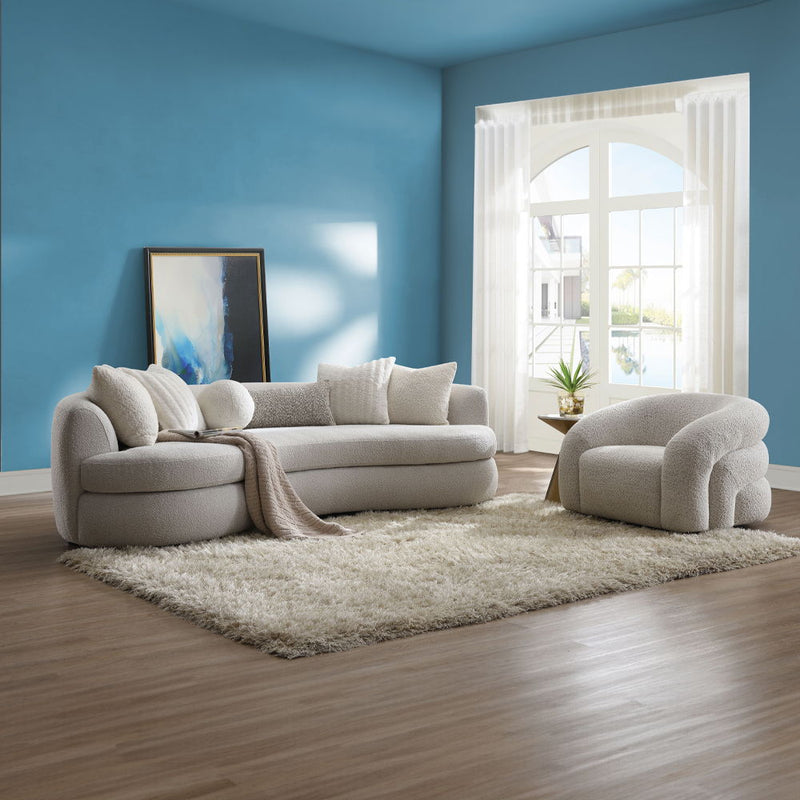 Irma - Chair With Swivel - Gray Boucle - R&R Furniture Gallery (Fountain Valley, CA)