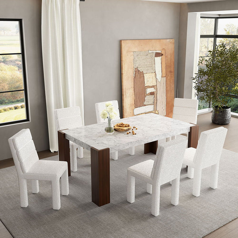Hettie - Side Chair (Set of 2) - Beige Boucle - R&R Furniture Gallery (Fountain Valley, CA)