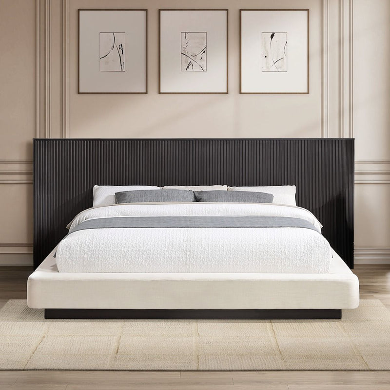 Clayten - Queen Bed - Beige / Espresso - R&R Furniture Gallery (Fountain Valley, CA)