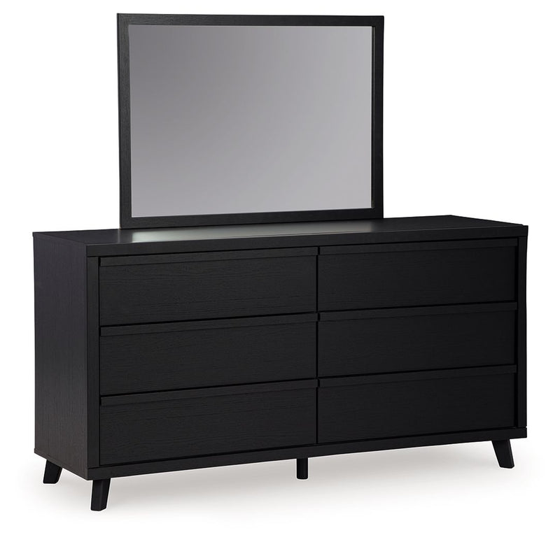 Danziar - Dresser And Mirror - Black - R&R Furniture Gallery (Fountain Valley, CA)