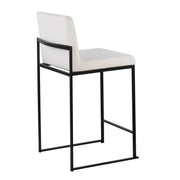 Lumi Source Fuji contemporary modern high back counter stool with sleek design and wooden legs, perfect for stylish kitchen or bar area.