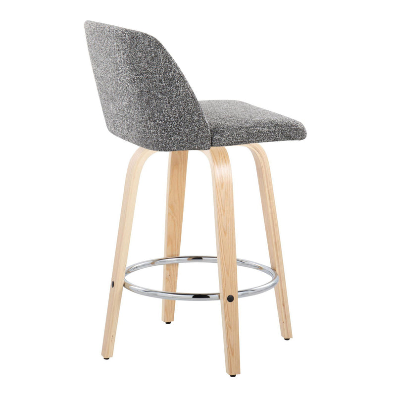 Toriano - Contemporary Fixed-Height Counter Stool With Swivel And Round Footrest (Set of 2) - R&R Furniture Gallery (Fountain Valley, CA)