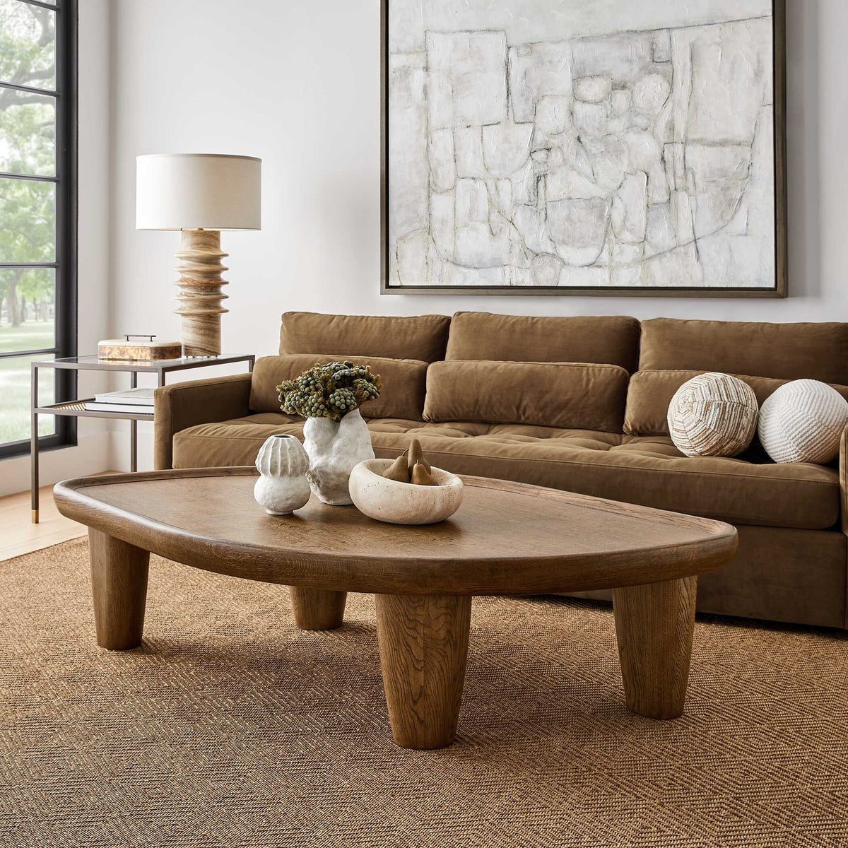 Ring Around - Onyx Table Lamp - Light Brown