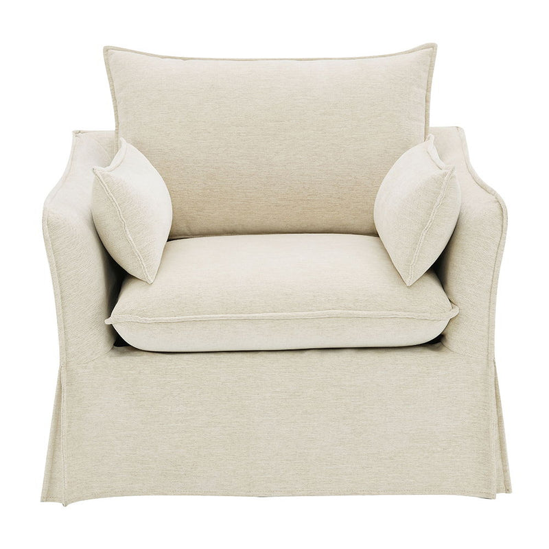 Shane - Chair With 2 Pillows - Beige Linen - R&R Furniture Gallery (Fountain Valley, CA)