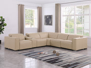 1208 - 6-Piece L-Shaped Leather Reclining Sectional With 3 Power Recliners - R&R Furniture Gallery (Fountain Valley, CA)