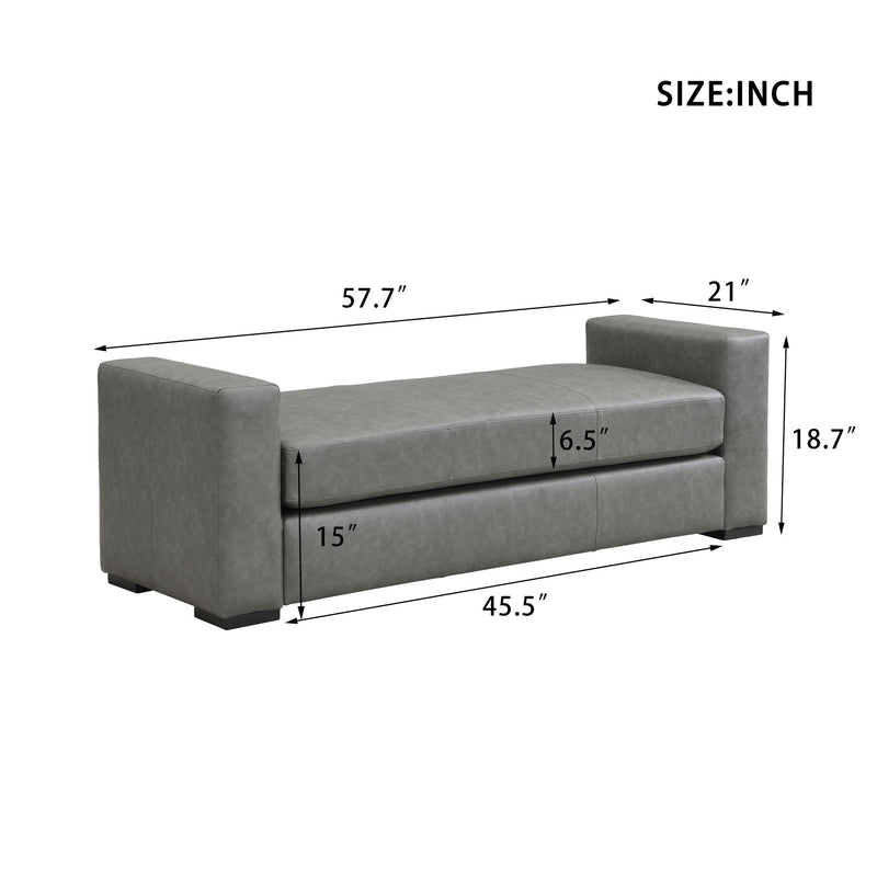 Ottoman With Unique Armrest Design For Living Spaces - R&R Furniture Gallery (Fountain Valley, CA)