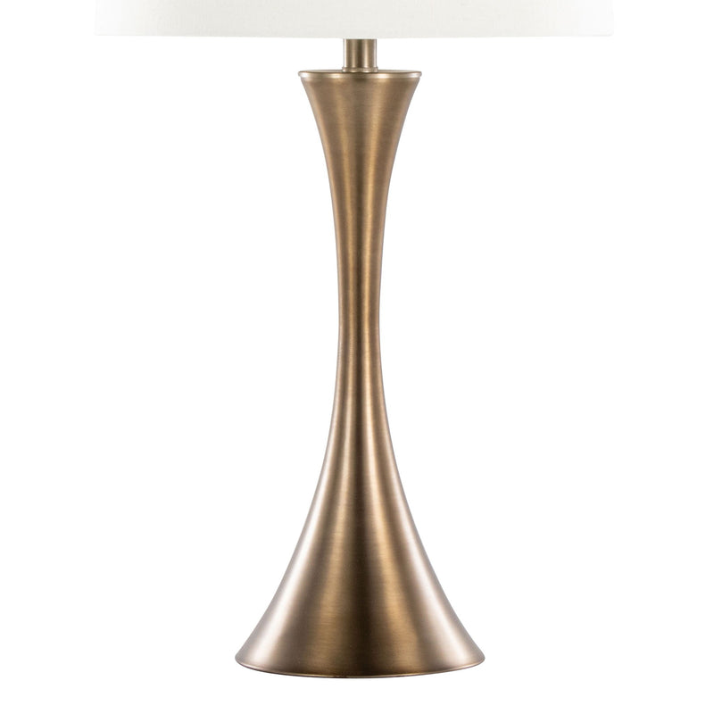 Lumi Source Lenuxe contemporary elegant table lamp set of 2 with sleek modern design and neutral fabric shades.