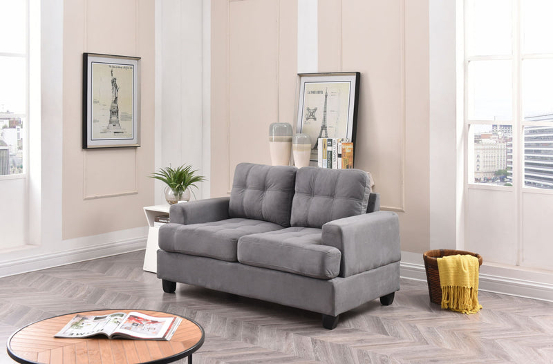 Glory Furniture stylish transitional loveseat for two, stationary sofa with plush cushions and modern design, perfect for living rooms.