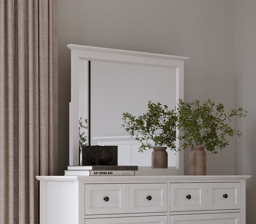 Modus Grace wall or dresser mirror in snowfall white, freestanding design with a clean, modern frame.
