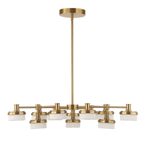 Wedge - 12 Light LED Brass Chandelier - White / Gold