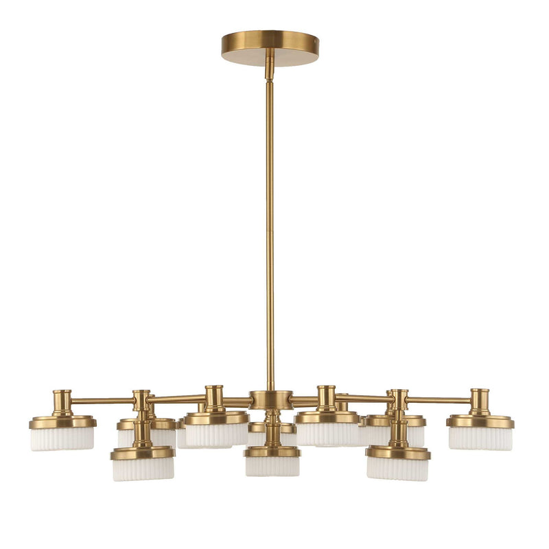 Wedge - 12 Light LED Brass Chandelier - White / Gold