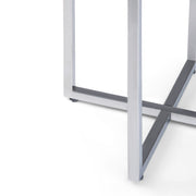 Marsden - Side Table With Polished Base - White / Silver - R&R Furniture Gallery (Fountain Valley, CA)