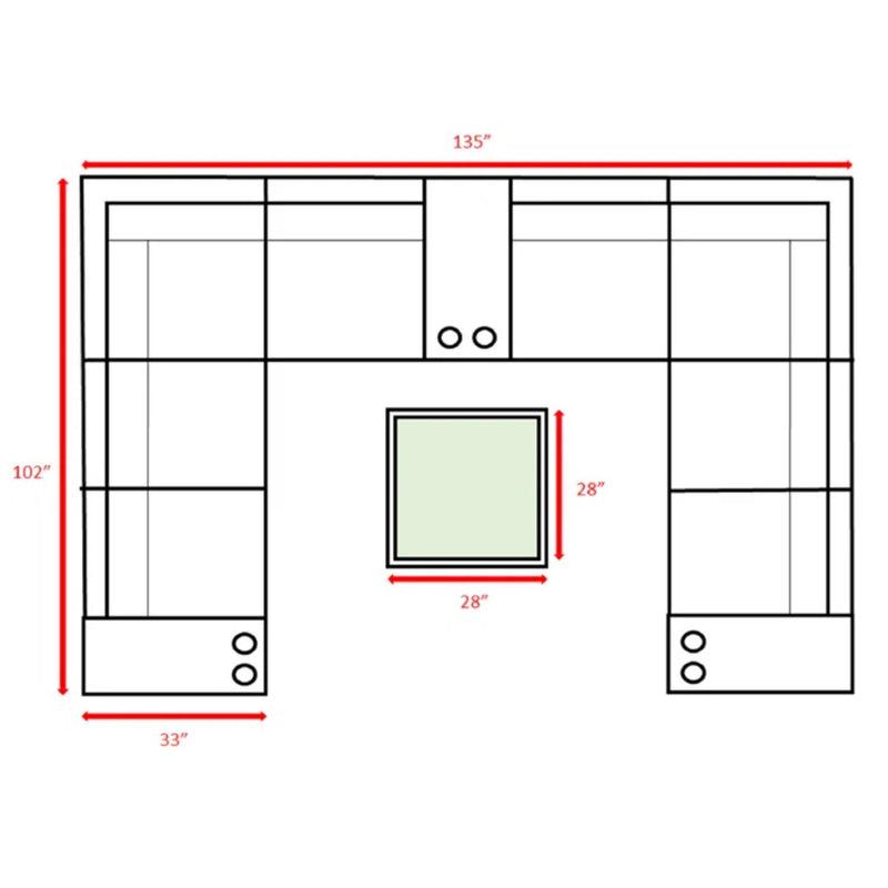 Modern Patio Rattan Sectional Set With Cushions - R&R Furniture Gallery (Fountain Valley, CA)