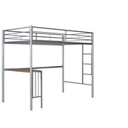 DreamHaus bunk bed with built-in desk, ladder, and sturdy slats, ideal for maximizing bedroom space and comfort.