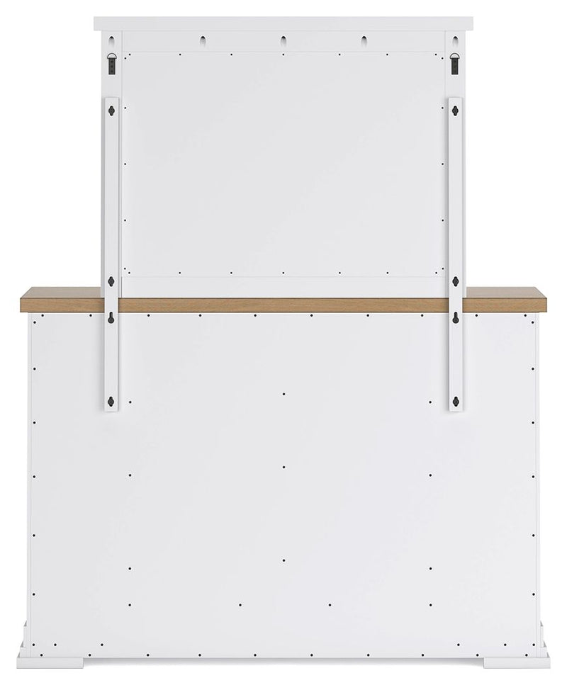 Ashbryn - Dresser And Mirror - White / Natural - R&R Furniture Gallery (Fountain Valley, CA)