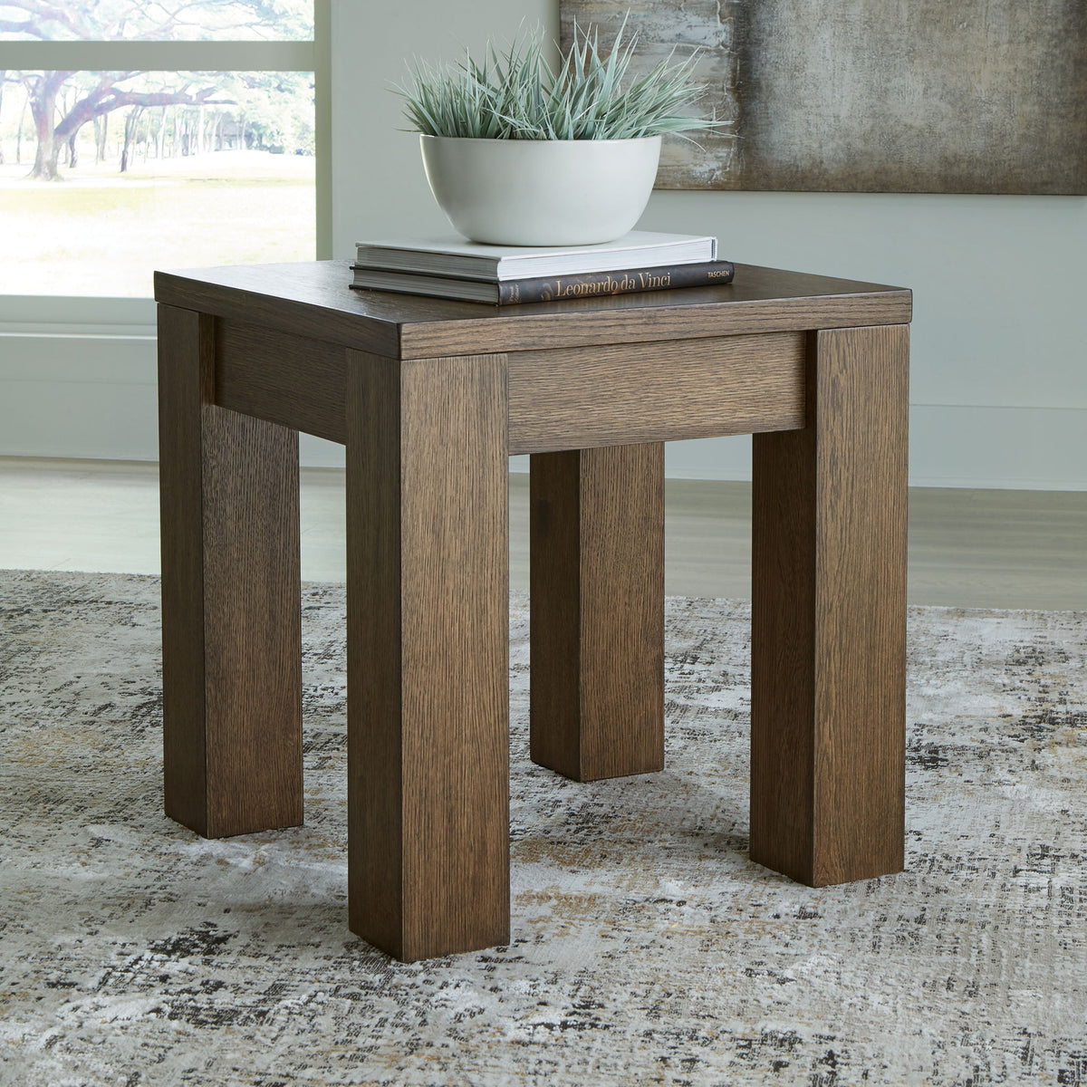 Rosswain - Square End Table - Warm Brown - R&R Furniture Gallery (Fountain Valley, CA)
