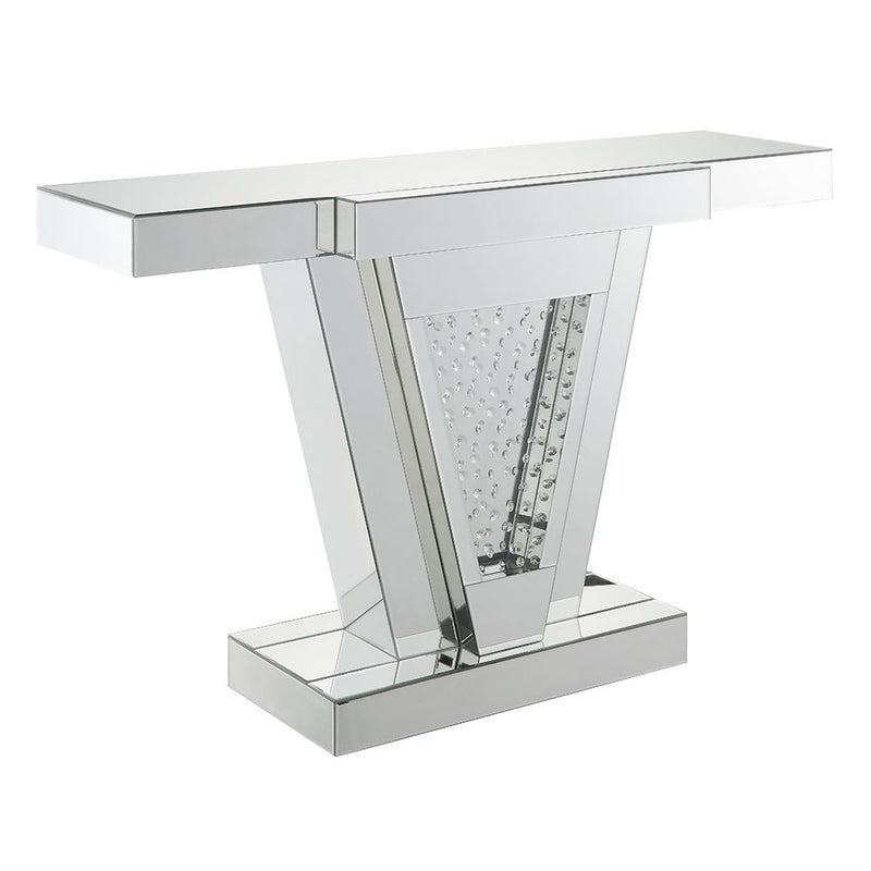 Nysa - 32"H Console Table - Mirrored & Faux Crystals - R&R Furniture Gallery (Fountain Valley, CA)