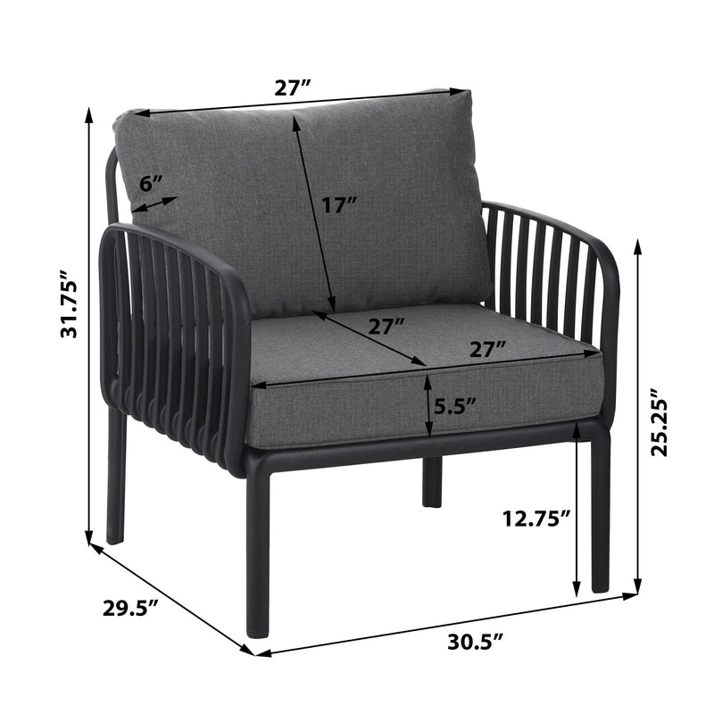 Outdoor Patio Club Chair, Waterproof Thick Cushion Deep Seating - R&R Furniture Gallery (Fountain Valley, CA)