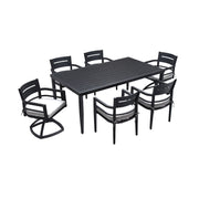 Outdoor Modern Dining Set, Chairs Sunbrella Cushioned And Dining Table With Umbrella Hole - R&R Furniture Gallery (Fountain Valley, CA)