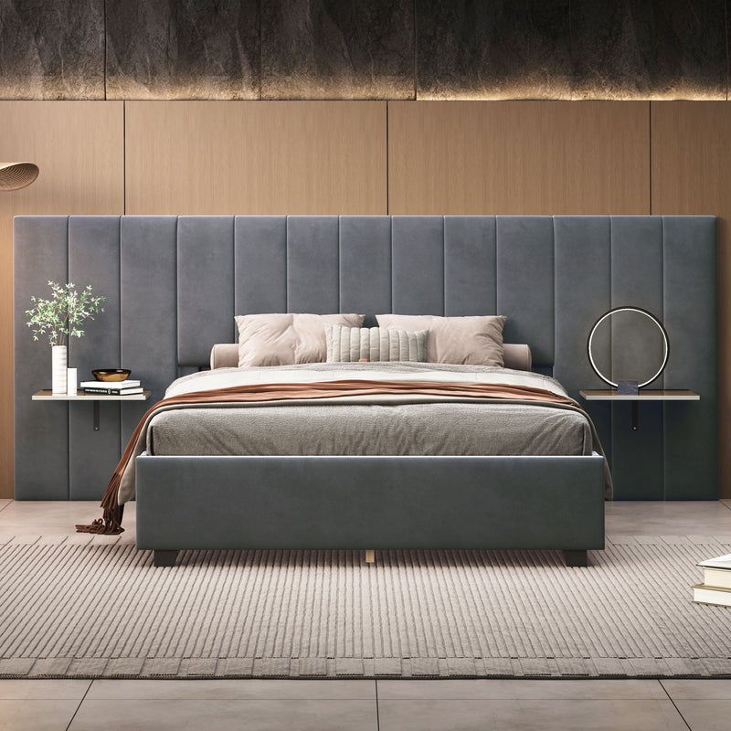 Upholstered Platform Bed With Big Headboard - R&R Furniture Gallery (Fountain Valley, CA)