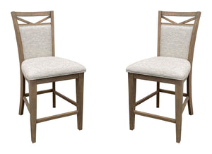 Americana Modern Dining - Upholstered Counter Chair (Set of 2) - Cotton - R&R Furniture Gallery (Fountain Valley, CA)