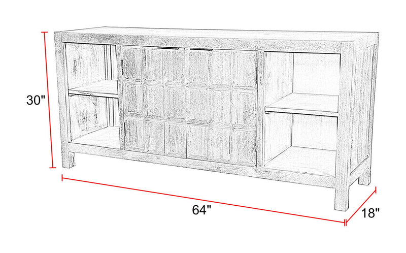 Laguna - 64" Console - Bleached Natural - R&R Furniture Gallery (Fountain Valley, CA)