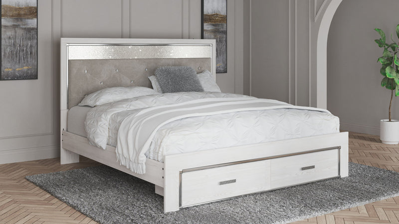 Altyra - King Upholstered Storage Bed - White - R&R Furniture Gallery (Fountain Valley, CA)