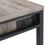 Disho - Writing Desk With USB - Light Weathered Oak & Black - R&R Furniture Gallery (Fountain Valley, CA)