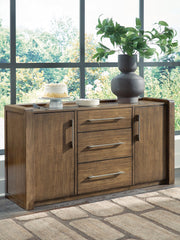Benchcraft Marxmore brown dining room server with ample storage and elegant design, perfect for serving and organizing in the dining area.