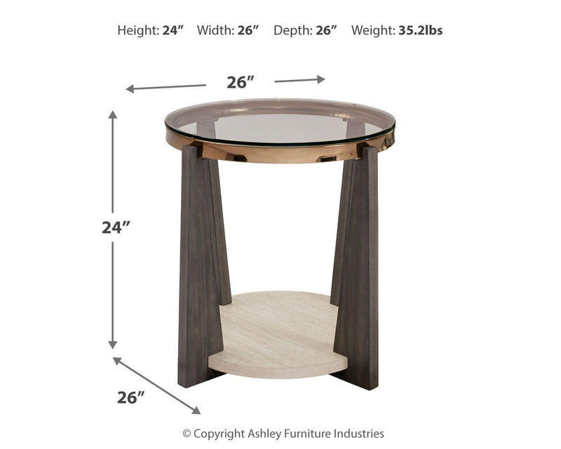 Frazwa - Round End Table - Multi - R&R Furniture Gallery (Fountain Valley, CA)