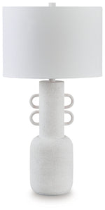 Perringhill - Metal Table Lamp - Distressed White - R&R Furniture Gallery (Fountain Valley, CA)