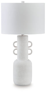 Perringhill - Metal Table Lamp - Distressed White - R&R Furniture Gallery (Fountain Valley, CA)
