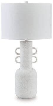 Perringhill - Metal Table Lamp - Distressed White - R&R Furniture Gallery (Fountain Valley, CA)