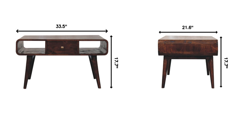 Solid Wood Curved Coffee Table - R&R Furniture Gallery (Fountain Valley, CA)