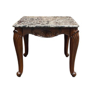 Nayla - End Table - Natural Marble Top & Cherry - R&R Furniture Gallery (Fountain Valley, CA)