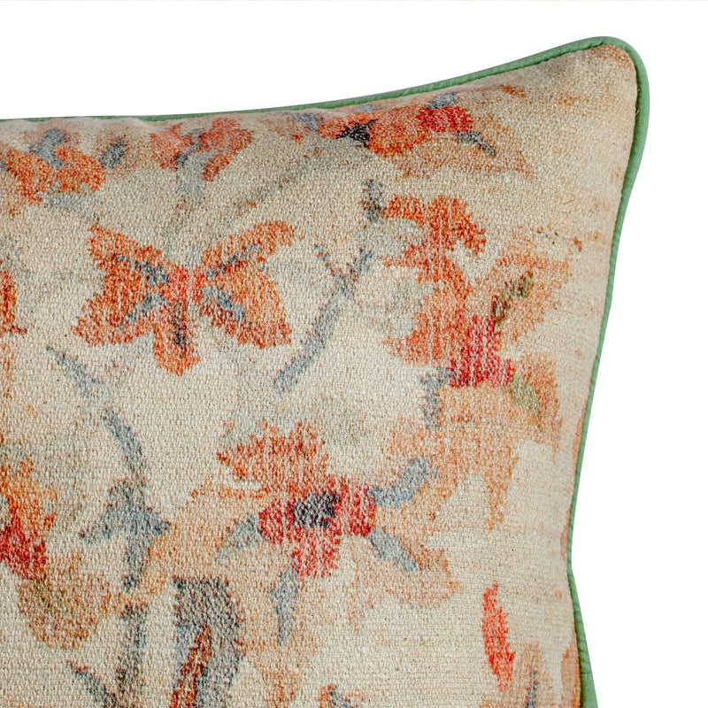 Taman 20-inch natural cotton accent pillow cover with summer floral print, from TOV Furniture, for decorative pillows.