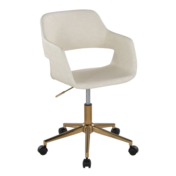 Margarite - Contemporary Task Chair - Gold / Cream