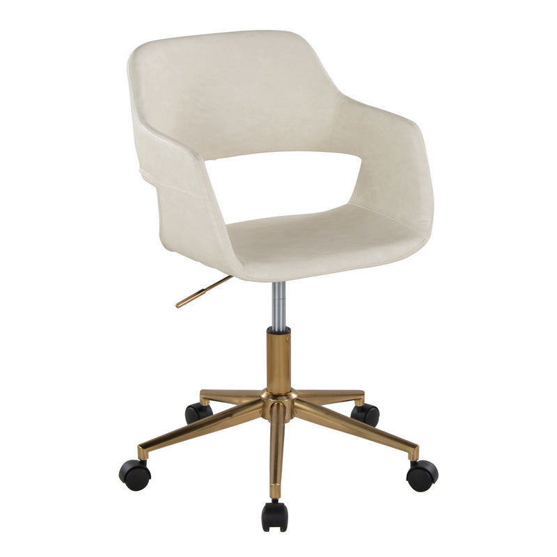 Lumi Source Margarite contemporary task desk chair with black cushioned seat and backrest, adjustable height and modern design