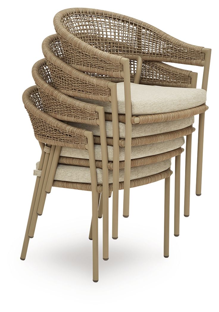 Orchard Beach - Arm Chair With Cushion (Set of 4) - Beige - R&R Furniture Gallery (Fountain Valley, CA)