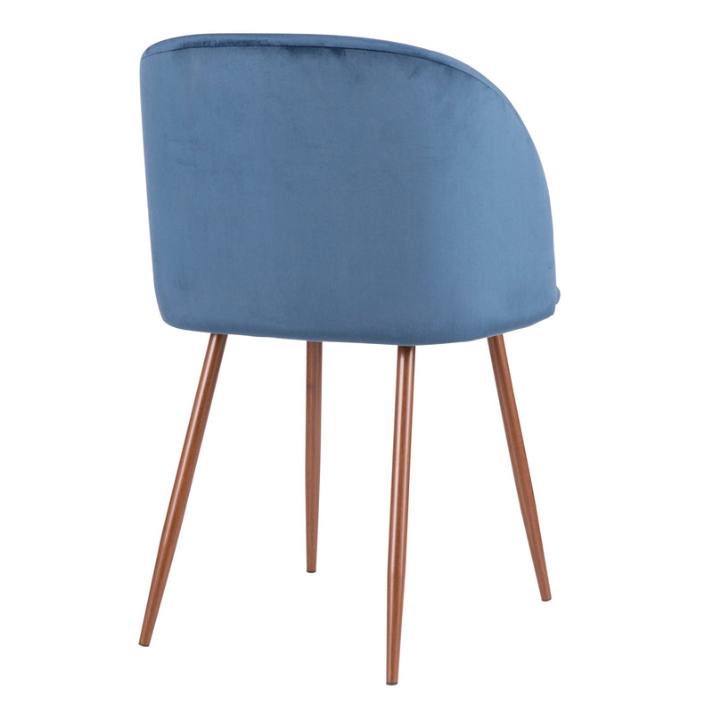 Pair of Lumi Source Fran contemporary dining chairs in a sleek modern design, set of two with wooden legs and upholstered seats.