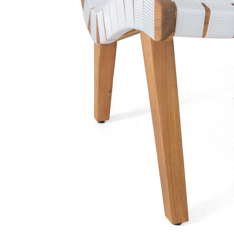 White Charlotte lounge chair by Noble House, modern chair with plush cushioning and sleek design for comfortable seating.