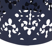 Set of two navy blue Noble House modern iron end tables with cut-out design, featuring sleek, contemporary style.