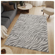 Geometrix - 5'3" X 7'3" Area Rug Geometric & 3D Effect - Ivory / Gray - R&R Furniture Gallery (Fountain Valley, CA)